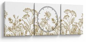 Tablou - Flori de câmp (cu ceas) (90x30 cm)