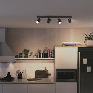 Philips myLiving Kosipo spot GU10 negru 4 becuri, reglabil, Negru, Camera de zi / sufragerie, Metal
