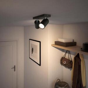 Philips myLiving Kosipo spot GU10 negru 2 becuri, reglabil, Negru, Camera de zi / sufragerie, Metal