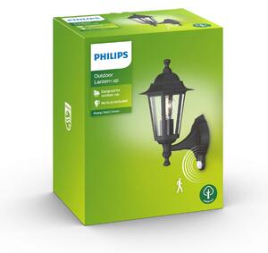 Philips Peking Aplică pentru exterior negru cu senzor, reglabil, Negru, Metal