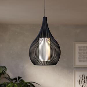 EGLO Razoni 1 lampă suspendată, bec, negru, reglabil, Negru, Camera de zi / sufragerie, Metal, Modern