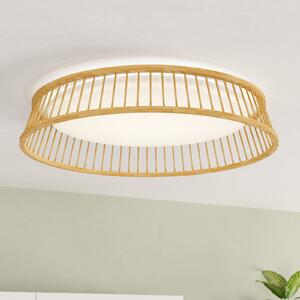 EGLO plafonieră LED Luppineria lemn împletit Ø45cm, Lemn, Camera de zi / sufragerie, Lemn