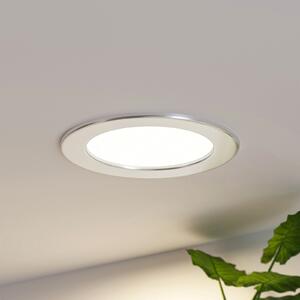 PRIOS Prios LED lampă încastrată Cadance, argintiu, 17 cm, set de 3, CCT, reglabil, Metalic, Baie, Aluminiu, Modern, Corpuri de iluminat încastrate rotunde
