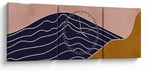 Tablou - Soarele deasupra munților (cu ceas) (90x30 cm)