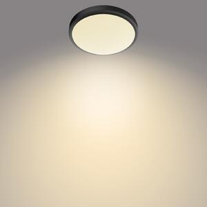 Philips Plafonieră cu LED Doris 2700K negru Ø35 cm, Negru, Camera de zi / sufragerie, Metal