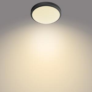 Philips Plafonieră cu LED Doris 2700K negru Ø28 cm, Negru, Camera de zi / sufragerie, Metal