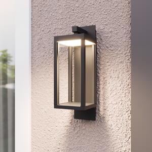 Lucande LED lampă de perete pentru exterior Ferdinand, set 3, gri, 38 cm, Gri, Sticlă, Modern, Felinar