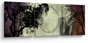 Tablou - Lună plină deasupra apei (cu ceas) (90x30 cm)