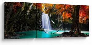 Tablou - Laguna de Smarald (cu ceas) (90x30 cm)