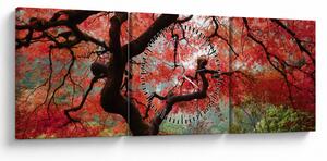 Tablou - Arțarul japonez roșu, Portland, Oregon (cu ceas) (90x30 cm)