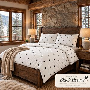 LENJERIE PAT TRICOT BUMBAC 100 % CU HUSĂ- BLACK HEARTS