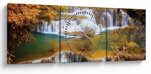 Tablou - Cascada Huay Mae Khamin, Thailanda (cu ceas) (90x30 cm)