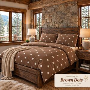 LENJERIE PAT TRICOT BUMBAC 100 % CU HUSĂ- BROWN DOTS