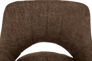 Scaun de bar, material textil maro cu efect de piele întoarsă, LORASA