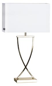 By Rydéns Lampă de masă Omega alamă/albă înălțime 69cm, Auriu / Alamă, Camera de zi / sufragerie, Țesătură / Textil, Modern