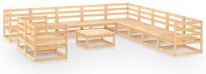 Set mobilier relaxare de grădină, 12 piese, lemn masiv de pin