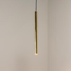 Euluna Lampă suspendată Sone, 1 bec, alamă, reglabil, Auriu / Alamă, Camera de zi / sufragerie, Metal