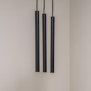 Euluna Lampă suspendată Sone, baldachin unghiular, 3 becuri, negru, reglabil, Negru, Camera de zi / sufragerie, Metal