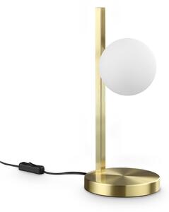 IDEAL LUX Lampa de masă Binomio, alamă, înălțime 38 cm, metal, Auriu / Alamă, Camera de zi / sufragerie, Metal, Modern