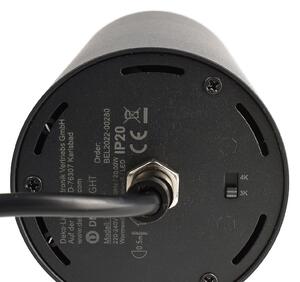 Deko-Light Lampă suspendată LED trifazată 20 W negru, reglabil, Negru, Hol, Metal, Modern