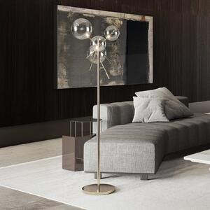 IDEAL LUX Lampadar Equinoxe, crom/gri fumuriu, înălțime 166 cm, Crom, Camera de zi / sufragerie, Metal