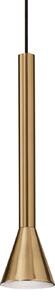 IDEAL LUX Lampă suspendată LED Diesis, culoare alamă, Ø 6 cm, metal, Auriu / Alamă, Camera de zi / sufragerie, Metal, Modern