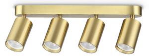 IDEAL LUX Spot de tavan Dynamite Round, alamă, 38 cm, 4 becuri, Auriu / Alamă, Camera de zi / sufragerie, Metal, Modern