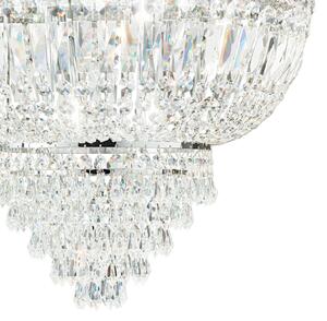 IDEAL LUX Aplică Dubai, crom/transparent, lățime 25 cm, cristal, reglabil, Metalic, Camera de zi / sufragerie, Sticlă