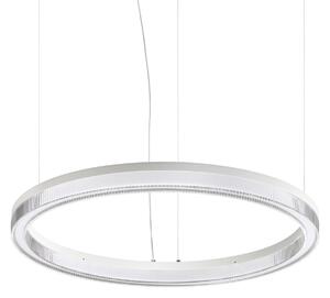 IDEAL LUX Lampă suspendată LED Crown, Ø 60 cm, albă, metal, Alb, Camera de zi / sufragerie, Metal, Modern