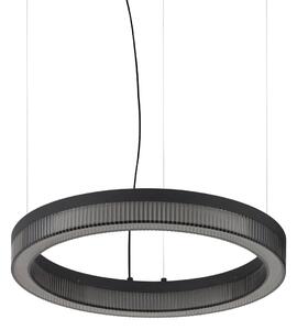 IDEAL LUX Lampă suspendată LED Crown, Ø 40 cm, negru, metal, Negru, Camera de zi / sufragerie, Metal, Modern