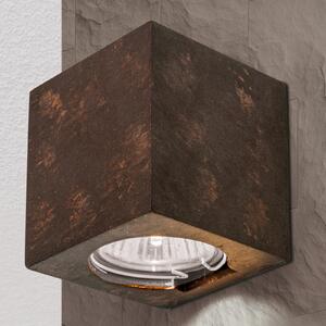 ORION Aplică Cube, maro ruginiu, înălțime 7,5 cm, ceramică, reglabil, Maro / Rugină, Hol, Ceramică, Modern, Perete unghiular