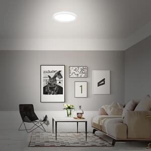 Briloner Plafonieră LED B smart RGBW dimabil, albă, Ø 42 cm, reglabil, Alb, Camera de zi / sufragerie, Plastic, Modern