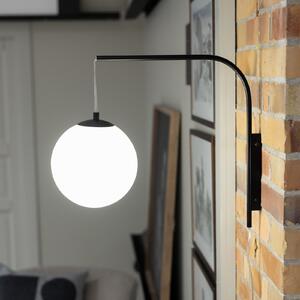 Markslöjd Aplică de perete Dione, negru/alb, înălțime 40 cm, cu ștecher, Negru, Camera de zi / sufragerie, Metal