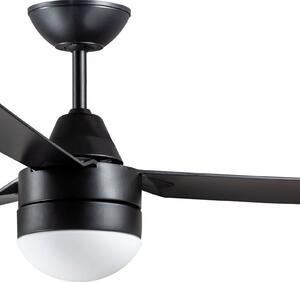 Beacon Lighting Ventilator de tavan cu lumină Megara negru 122cm silențios, Negru, Camera de zi / sufragerie, Plastic, Modern