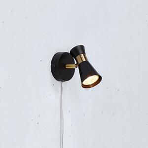 Markslöjd Folie aplică, spot rotativ, negru/alamă, Negru, Camera de zi / sufragerie, Metal, Modern
