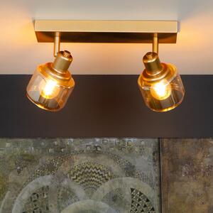 Lucide Bjorn plafonieră 2 becuri auriu/alamă, reglabil, Auriu / Alamă, Camera de zi / sufragerie, Metal, Modern