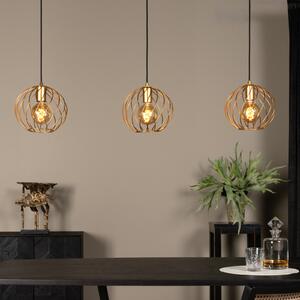 Lucide Danza lampă suspendată, 3 becuri, lungă, auriu, reglabil, Auriu / Alamă, Camera de zi / sufragerie, Metal, Modern