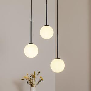 ALDEX Lampa suspendată Joel, rondel negru/alb, cu 3 becuri, reglabil, Negru, Camera de zi / sufragerie, Metal