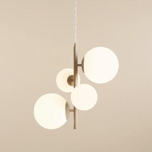 ALDEX Lampa suspendată Joel, bej/alb, cu 4 becuri, reglabil, Bej, Camera de zi / sufragerie, Metal