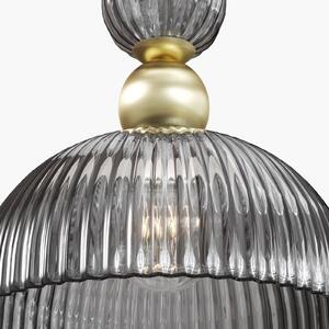 Maytoni lampă suspendată Antic, gri fumuriu / aur, Ø 30 cm, sticlă, E27, reglabil, Gri, Camera de zi / sufragerie, Sticlă