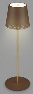 Briloner Kiki LED lampă de masă reîncărcabilă, maro / aur, IP44, 3,000K, reglabil, Maro / Rugină, Metal, Modern