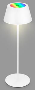 Briloner Kiki LED lampă de masă reîncărcabilă, alb, IP44, 3.000 K, RGBW, Alb, Metal, Modern