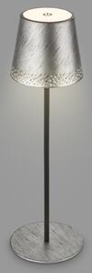 Briloner Kiki LED lampă de masă reîncărcabilă, argint antic, IP44, 3,000K, reglabil, Gri, Metal, Modern