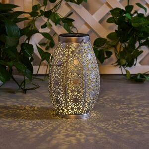 Pauleen Sunshine Temptation Lanternă solară cu LED-uri 23 cm, Gri, Metal, Marocan / Oriental, Lumini solare