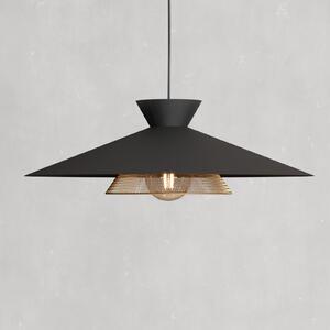 EGLO Grizedale lampă suspendată 1 bec, negru/alamă, reglabil, Negru, Camera de zi / sufragerie, Metal