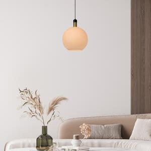 Lucide Lampă suspendată Julius, cu o singură lumină, opal, Ø 40 cm, reglabil, Alb, Camera de zi / sufragerie, Sticlă, Modern