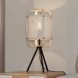 EGLO Surfleet lampă de masă cu abajur bambus/in, Negru, Camera de zi / sufragerie, Țesătură / Textil