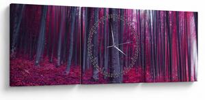 Tablou - Pădurea roz (cu ceas) (90x30 cm)
