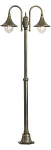 Felinar clasic de exterior negru cu auriu antic 200cm 2 lumini IP44 - Daphne