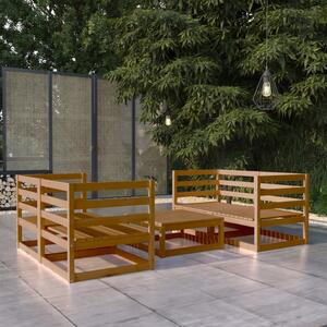 Set mobilier de grădină, 5 piese, maro miere, lemn masiv de pin